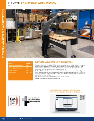 Elevatek Adjustable workstation G01-MR26_13_Poste_de_travail_Elevatek Pedlex Rousseau metal brochure catalogue