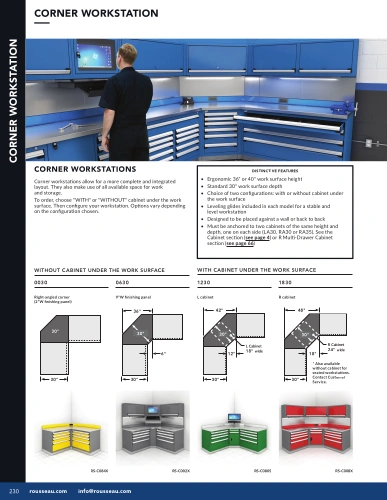 Corner Workstation G01-MR26_16_Poste_de_coin_R Pedlex Rousseau metal brochure catalogue
