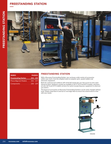 Freestanding station G01-MR26_18_Station_autoportante Pedlex Rousseau metal brochure catalogue