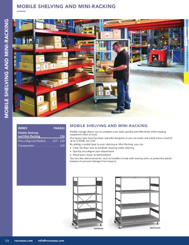 Mobile shelving and mini-racking G01-MR26_10_Etageres_Mobiles Pedlex Rousseau metal brochure catalogue